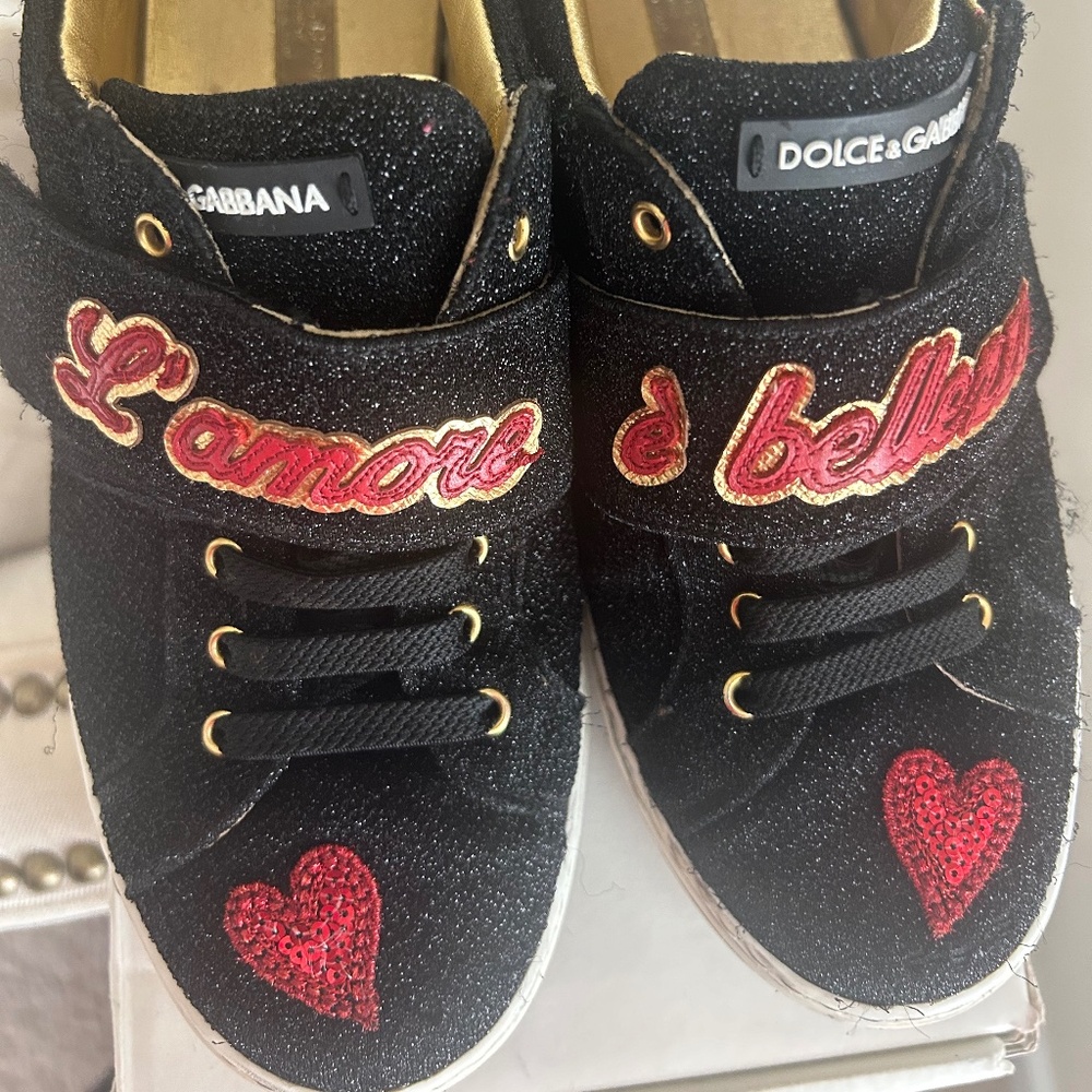 Used D&G Velcro Glitter Shoes